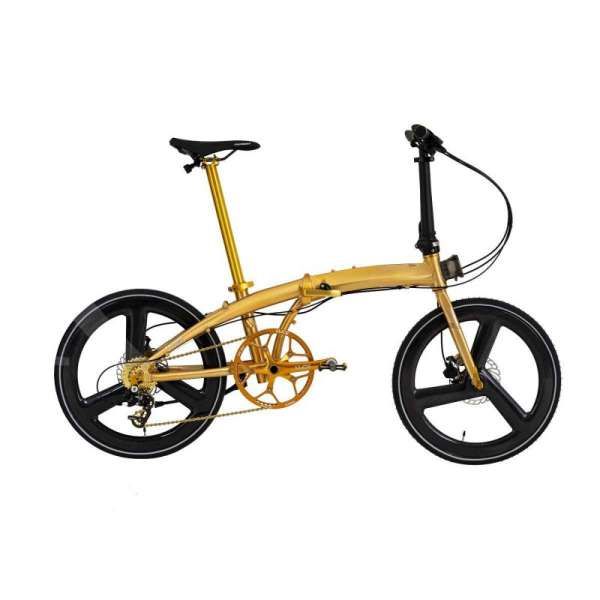 Tampil beda , harga sepeda lipat Element Ecosmo 11SP gold velg carbon bikin pusing
