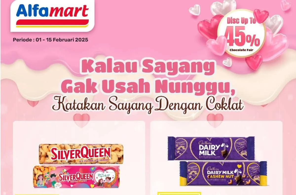 Promo Valentine di Indomaret-Alfamart 14-15 Februari 2025, Cokelat Diskon Sampai 45%