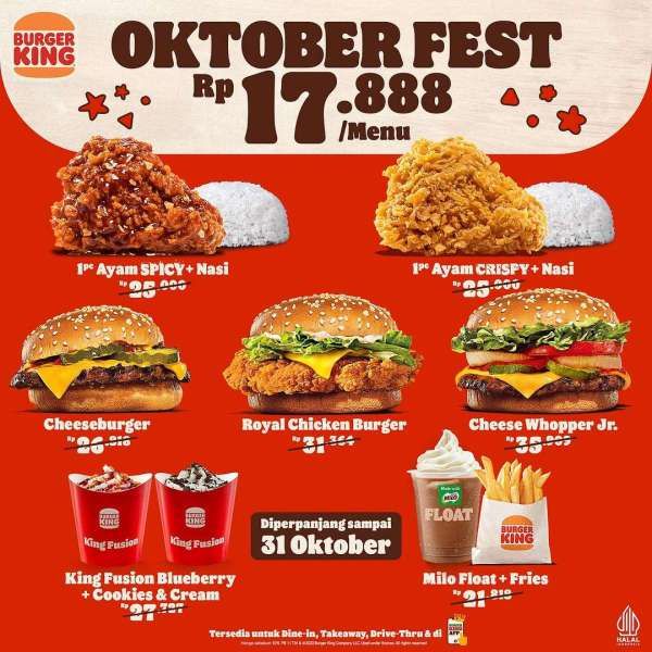 Promo Burger King Oktober Fest Diperpanjang Sampai 31 Oktober 2023