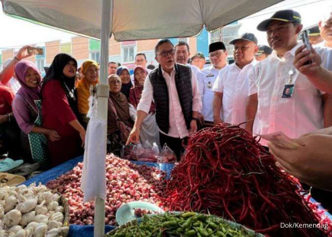 Blusukan Pasar di Lampung, Mendag: Jelang Lebaran Harga Pangan Cenderung Turun