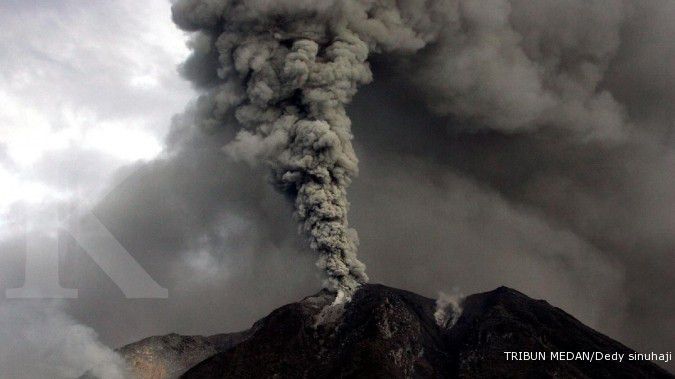 Berastagi tertutup abu erupsi Gunung Sinabung