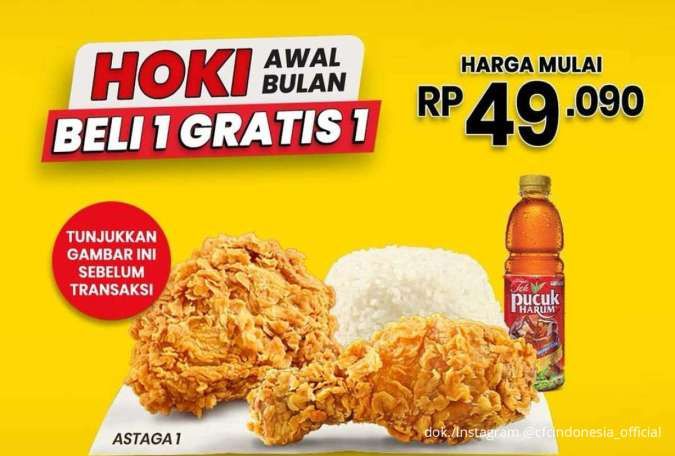 Hari Terakhir Promo CFC Hoki Awal Bulan, Beli 1 Gratis 1 Paket Astaga Hemat