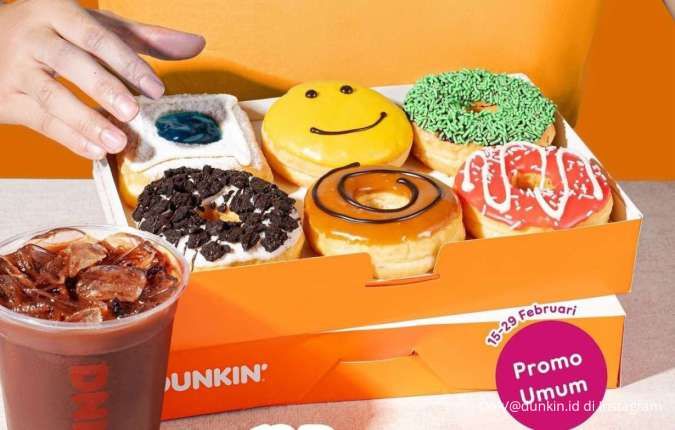Promo Dunkin untuk Umum di Februari 2024, 12 Donut dan 1 Minuman Rp 100.000 Saja