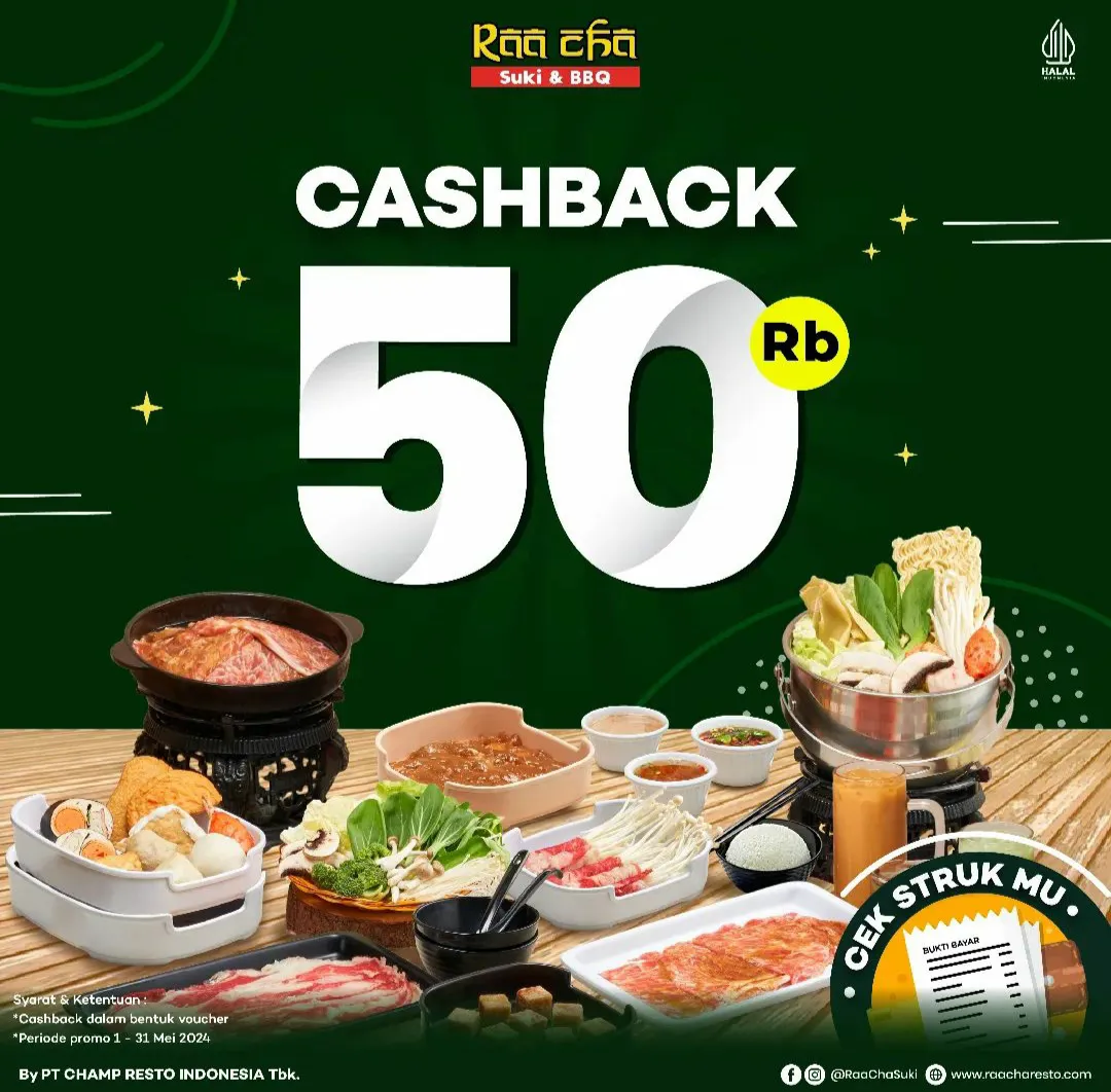 Raa Cha cashback 50%