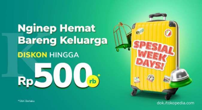 Promo Staycation Weekdays di Tokopedia Diskon Hingga Rp500.000