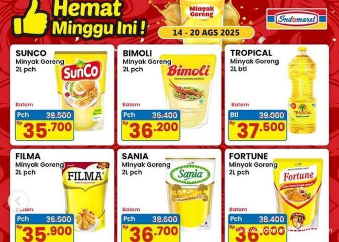 Promo Minyak Goreng Hemat di Indomaret 14-20 Agustus 2025, Mulai Rp 35.000-an