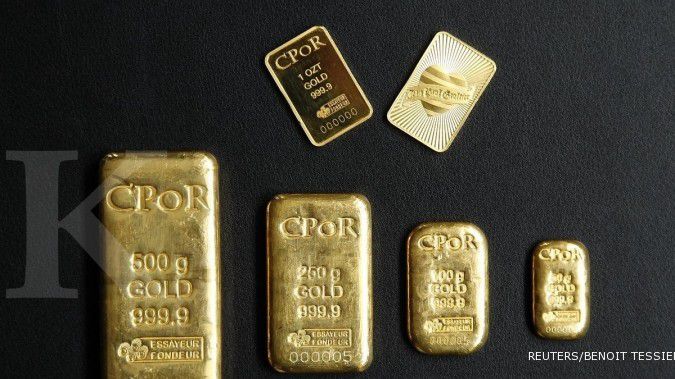 Harga emas jatuh ke posisi terendah 7 bulan 