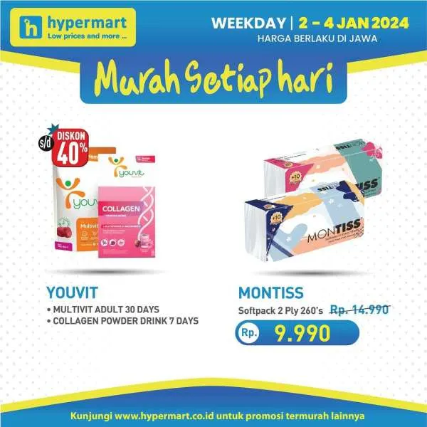 Promo Hypermart Hyper Diskon Weekday Periode 2-4 Januari 2023