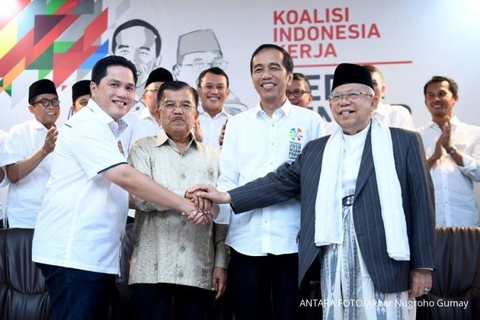 Erick Thohir beraerobik bersama relawan Jokowi-Ma'ruf