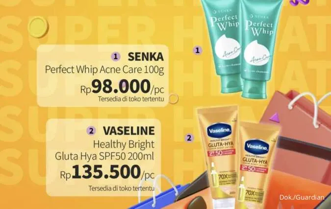 Promo Guardian Super Hemat 2-15 Oktober 2025, Tambah Rp 1.000 Dapat 2 Senka-Vaseline