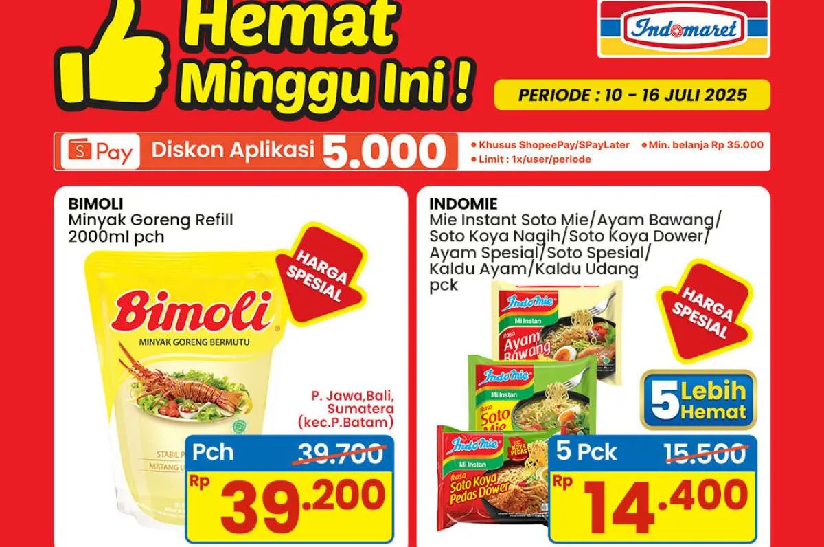 Promo Indomaret 10-16 Juli 2025, Minyak Goreng Bimoli & Indomie Harga Spesial