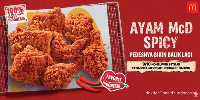 McDonald's Rilis Menu Baru, Ayam McD Spicy dengan Sensasi Rasa Pedas