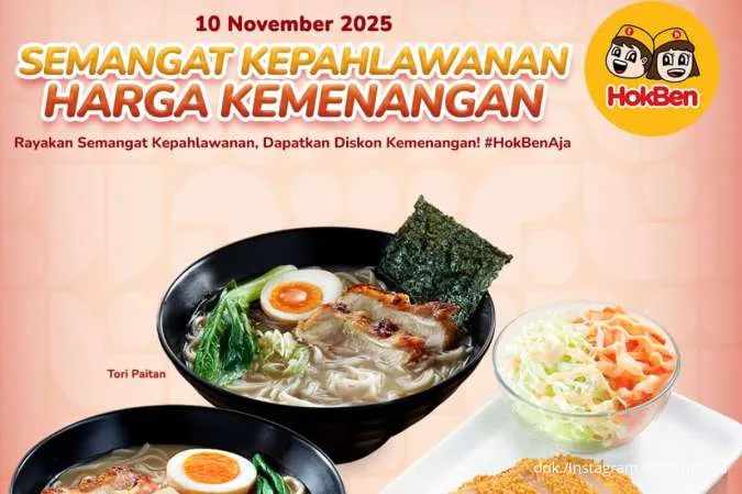 Promo HokBen Hari Pahlawan 10 November, Beli Paket Menu Berdua Gratis Chicken Katsu
