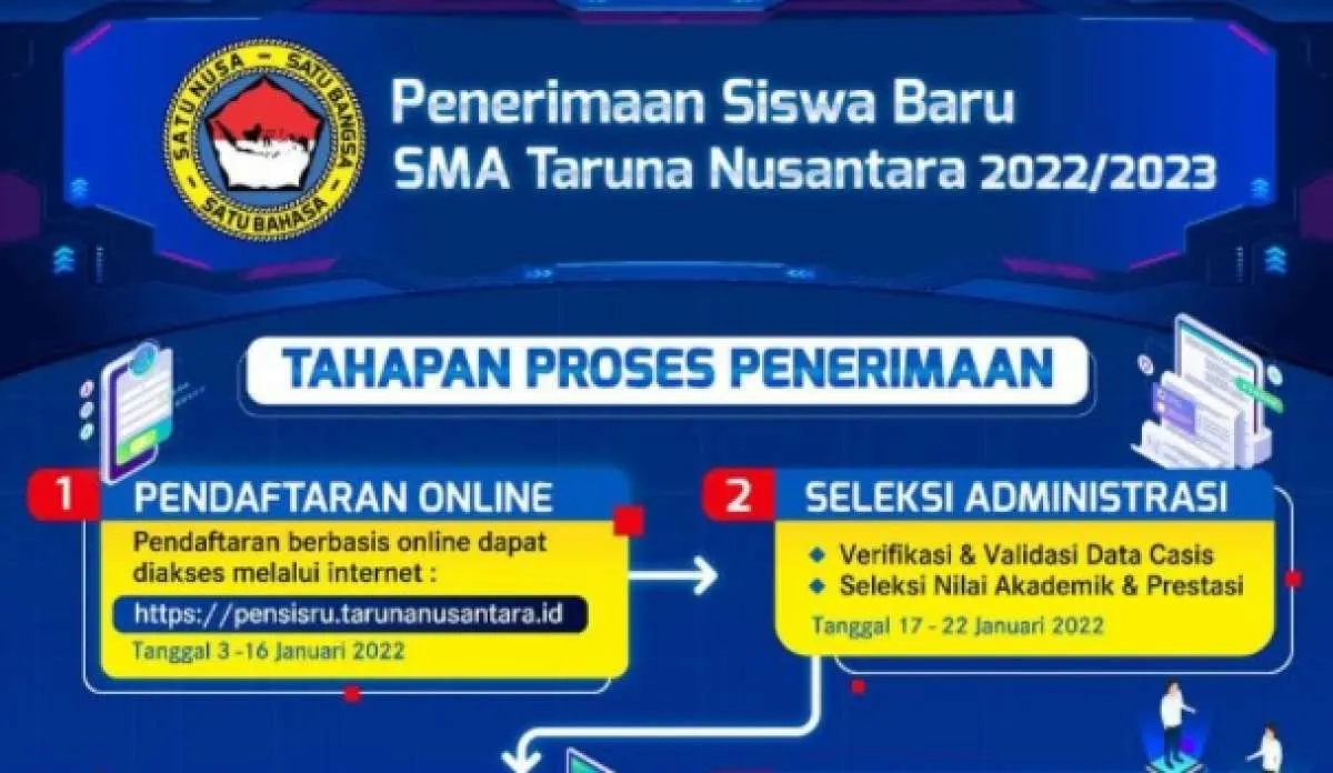 Pendaftaran Calon Siswa Baru SMA Taruna Nusantara 2022 Sudah Dibuka, Ini Syaratnya