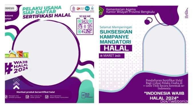 15 Twibbon Wajib Halal 2024 untuk Kampanye Mandatory Halal pada 18 Maret 2023
