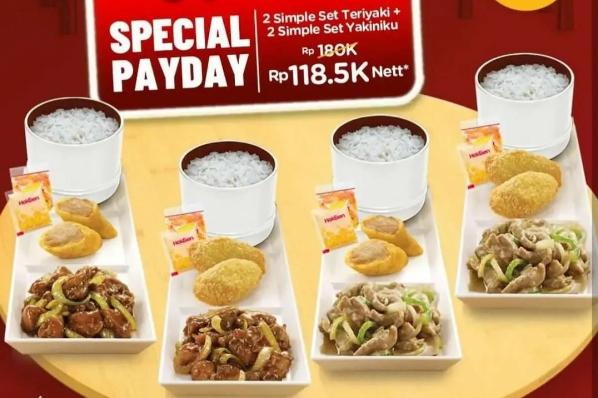 Promo Hokben Payday di GoFood 25-31 Oktober, Beli 4 Simple Set Cuma Rp 118.500