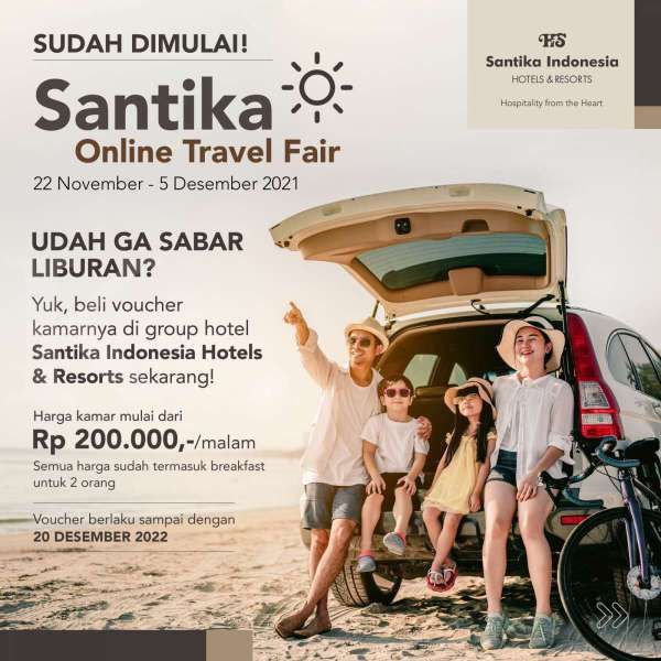 Santika Online Travel Fair Gelar Promo Hotel Mulai Rp 200 Ribu, Termasuk Sarapan
