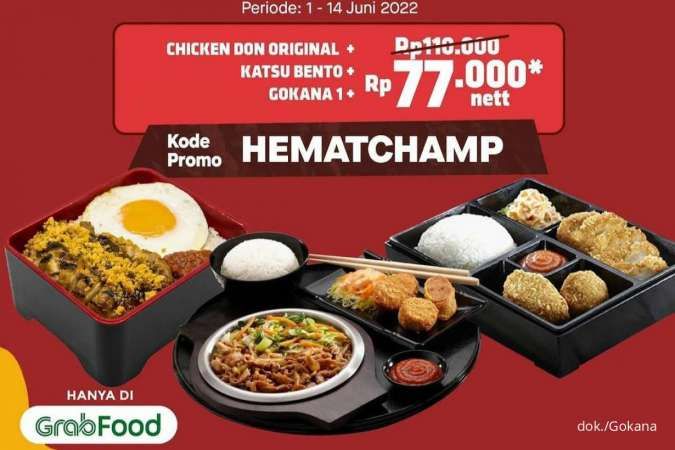 Promo Gokana 1-14 Juni 2022, Triple Puas Isi 3 Menu Nasi Lebih Hemat via GrabFood