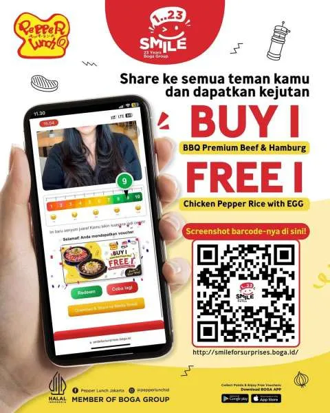 Promo Pepper Lunch Spesial Boga Anniversary ke-23 Buy 1 Free 1 September