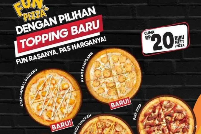 Promo Pizza Hut Delivery 2023, Fun Pizza Rp 20.000 Hadir dengan 2 Topping Baru