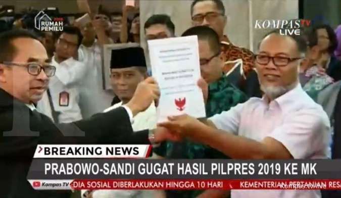 1,5 jam jelang penutupan, BPN Prabowo resmi serahkan permohonan gugatan pilpres ke MK