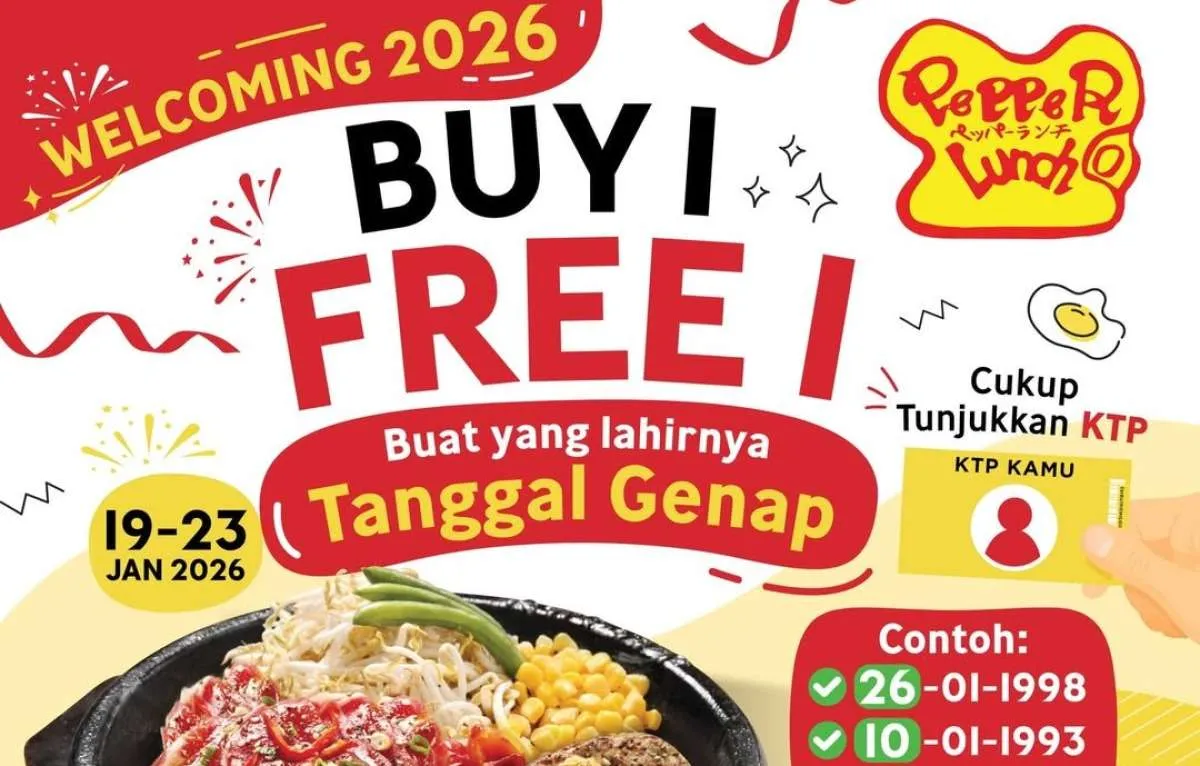 Promo Pepper Lunch Ultah Tanggal Genap, Buy 1 Get 1 Sampai 23 Januari!