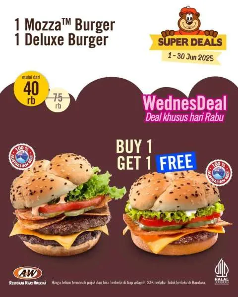 Promo A&W Couple Meal Juni WednesDeal