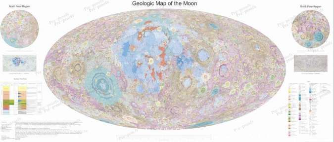 Preview Peta Bulan Super Detail - Geologic Map of the Moon Skala 1:2.500.000