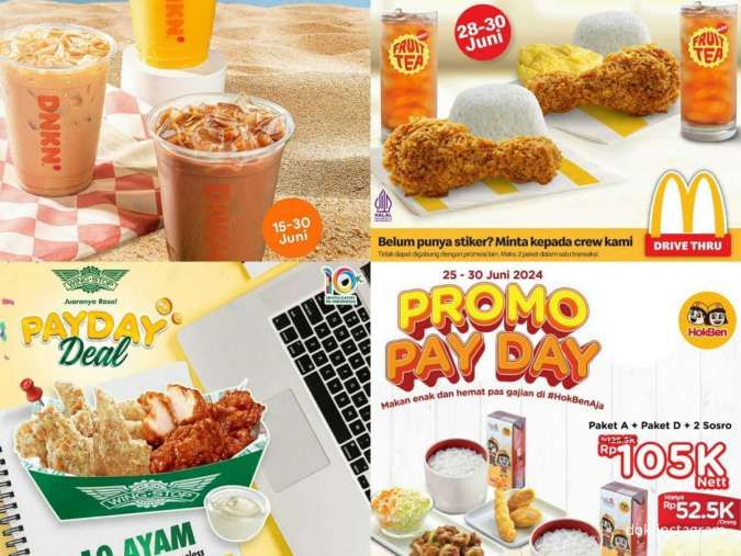 Kumpulan Promo Payday Hokben, McD, Dunkin, Wingstop, Holland Bakery Juni 2024