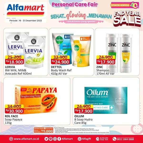 Promo Alfamart Personal Care Fair Diskon s/d 40% Periode 16-31 Desember 2023