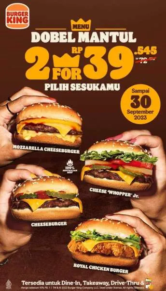 Promo Burger King Dobel Mantul edisi September 2023