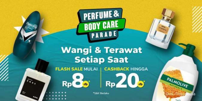 Promo Perfume & Body Care Parade di Tokopedia, Dapatkan Cashback 5% hingga Rp 20.000!