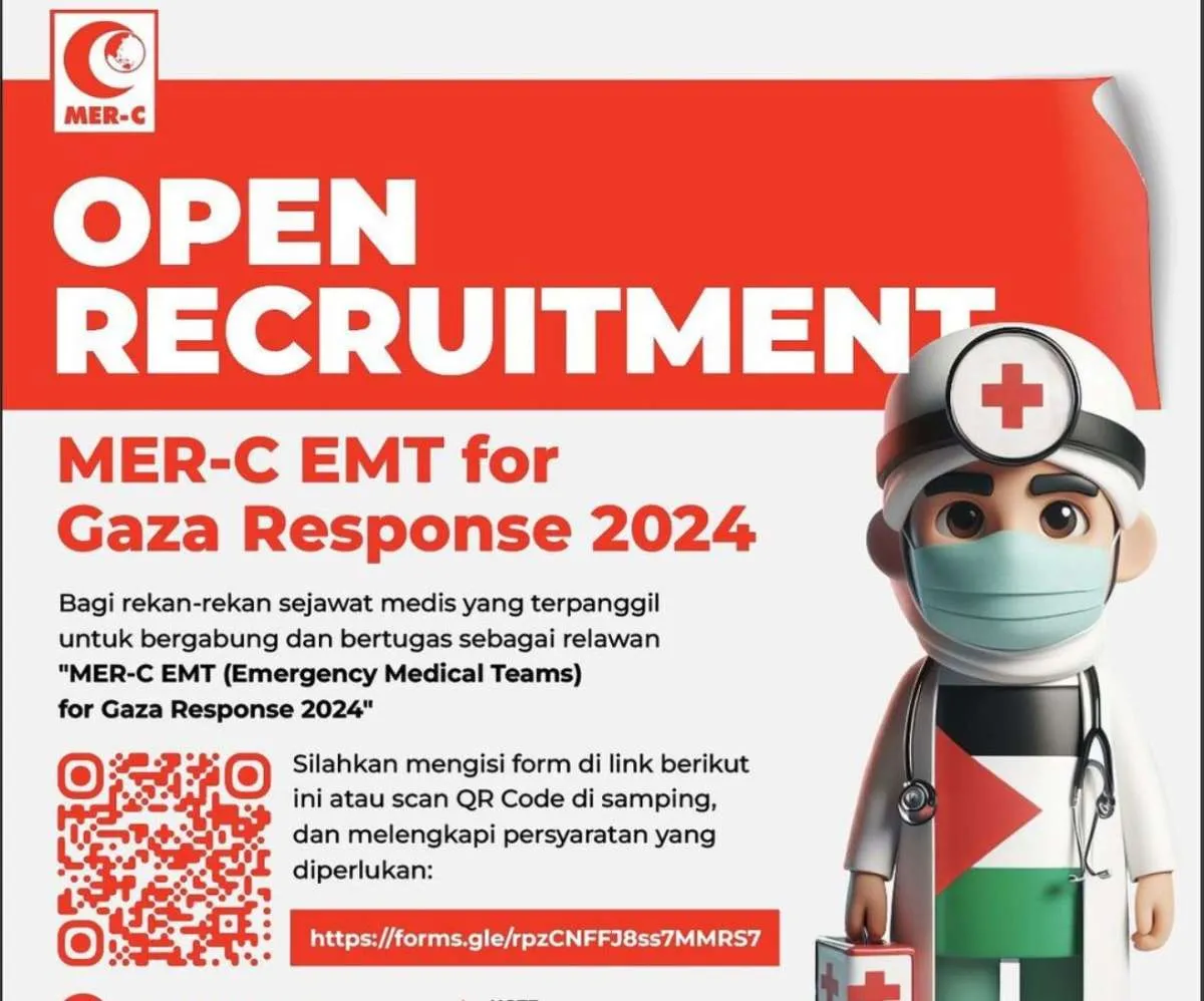 MER-C Buka Lowongan Relawan Medis untuk Berangkat ke Gaza, Berikut Syaratnya