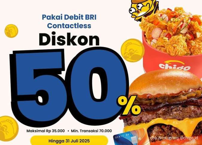 Promo Chigo x Flip dengan BRI sampai 31 Juli 2025, Beli Langsung di Outlet Diskon 50%