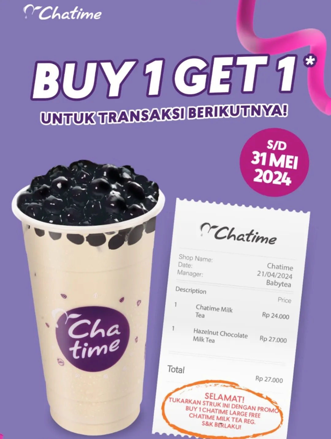 Chatime Buy 1 get 1 free