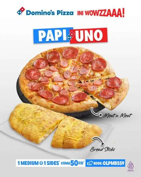 Promo Dominos Pizza Papi Uno Rp 50.000-an
