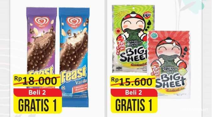 Promo Alfamart Serba Gratis 16-31 Oktober 2024, Es Krim-Teh Pucuk Beli 2 Gratis 1