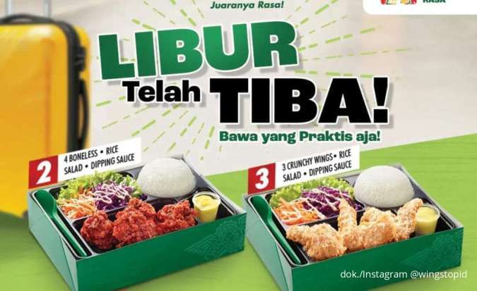 Promo Wingstop Praktis Box buat Liburan Seru, Paket Komplit Cuma Rp 34.000-an