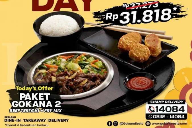 Promo Gokana Thursday is Teppan Day (10/2), Diskon Paket Gokana 2 Cuma Rp 31.818