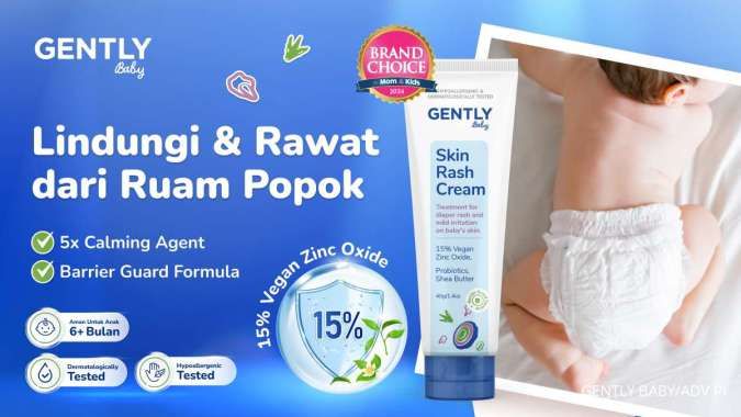 Skin Rash Cream GENTLY Baby Terbukti Efektif Lindungi Si Kecil dari Ruam Popok