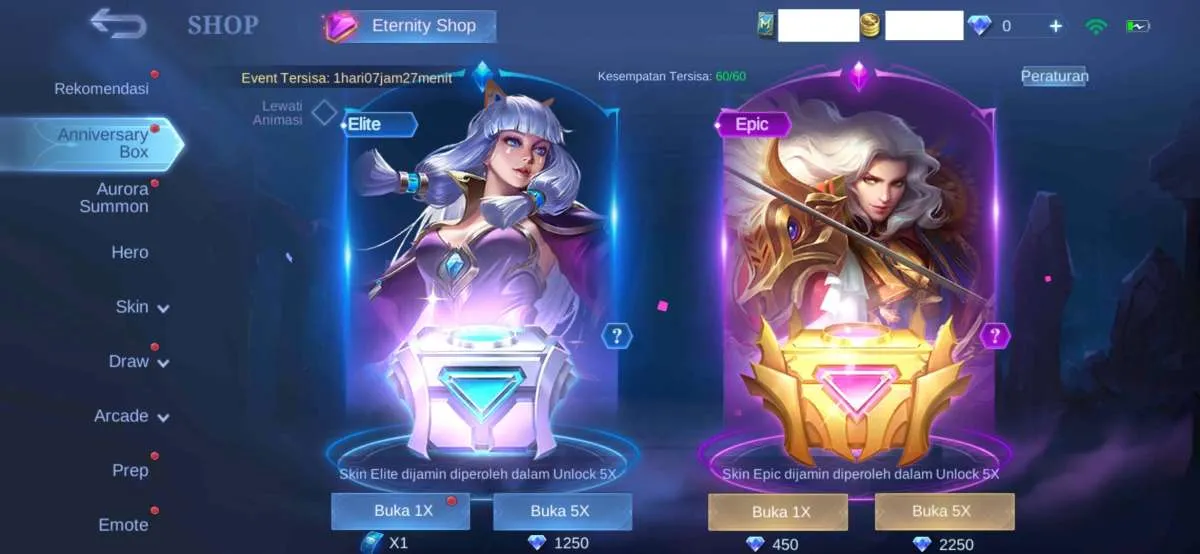 Cara klaim skin permanen Mobile Legends gratis spesial anniversary ke-5 tahun
