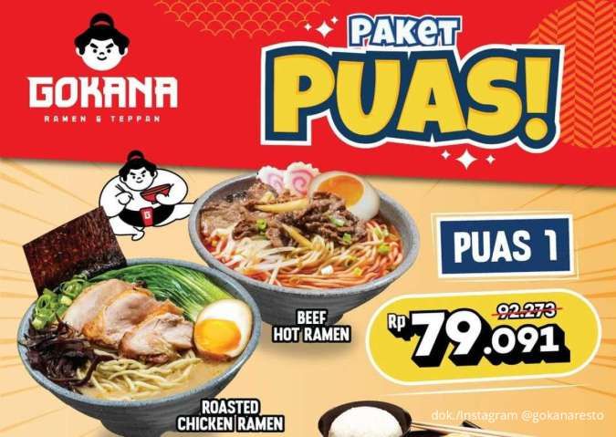 Terbatas! Promo Gokana Paket Puas Cuma sampai 13 Juni, Makan Berdua Lebih Hemat