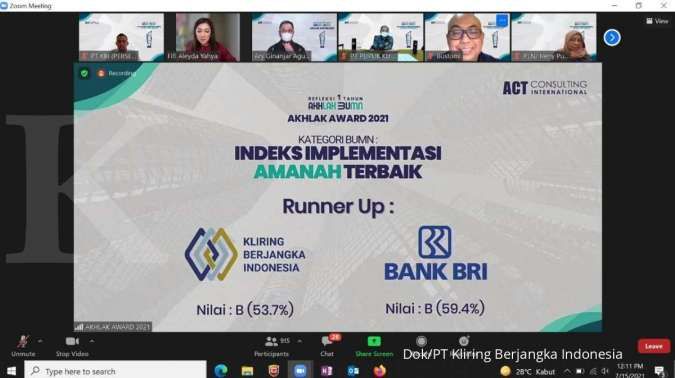 Dinilai Berhasil Implementasi Core Value BUMN,PT Kliring Berjangka Indonesia Raih 4 Penghargaan Akhlak Award 2021