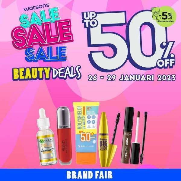 Katalog Promo Watsons Beauty Deals Diskon s/d 50% Periode 26-29 Januari 2023