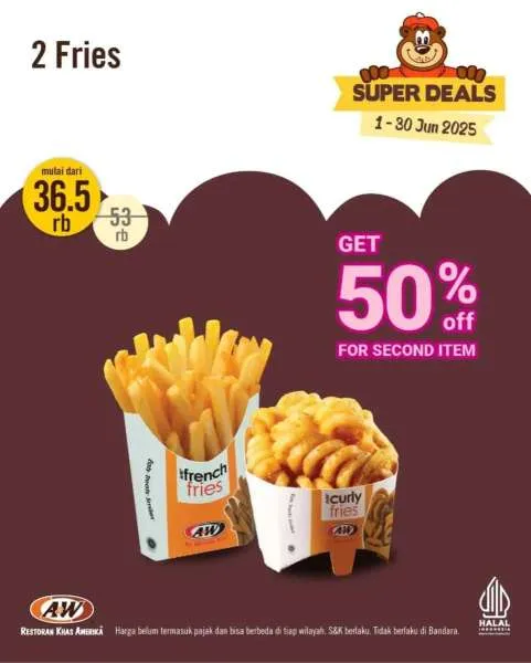 Promo A&W Couple Meal Juni Fries