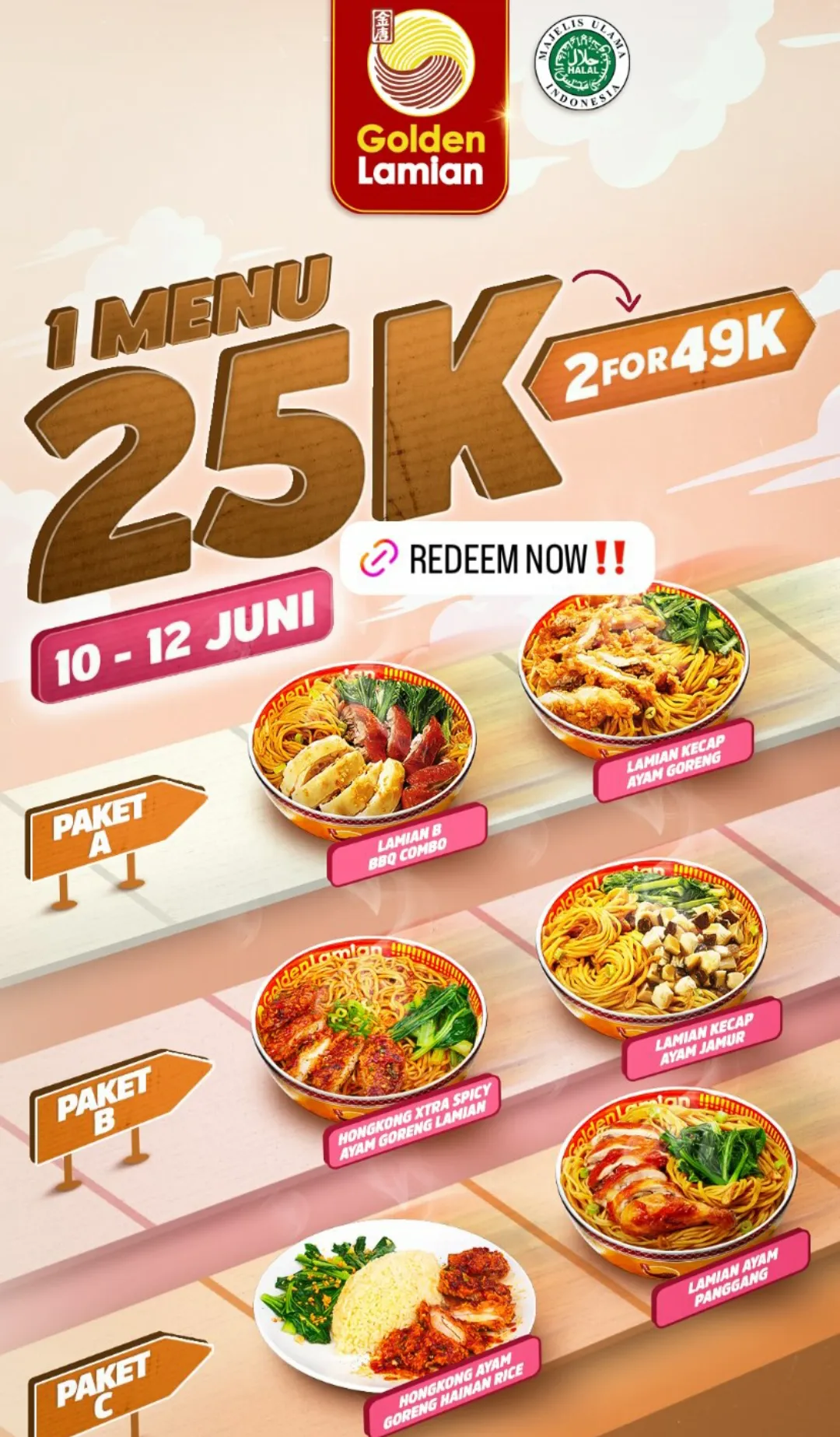 promo makanan 10-13 Juni 2024: golden lamian