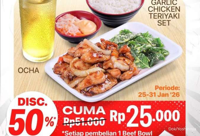 Promo Yoshinoya dan Wingstop Payday Januari 2026, Dapatkan Diskon 50%
