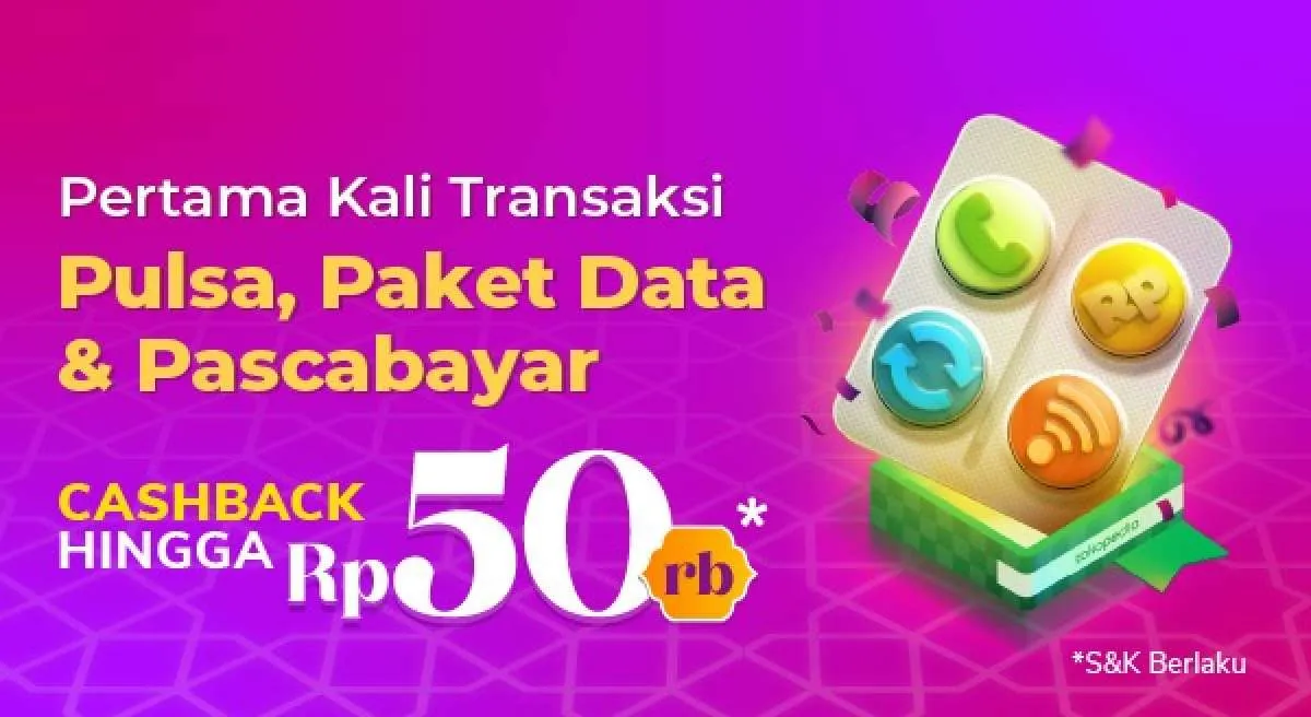 Promo Tokopedia untuk Pengguna Baru, Pulsa dan Paket Data Cashback Rp 50.000!