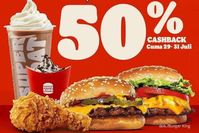 Berlaku 29-31 Juli 2022, Promo GoPay Payday Cashback 50% Menu Apapun di Burger King