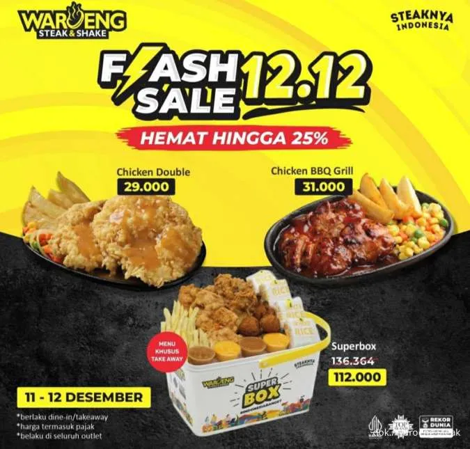 Promo Flash Sale 12.12 Waroeng Steak Hemat 25% 
